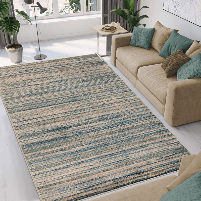 Abstract Modern Lines Indoor Runner or Area Rug by Blue Nile Mills, 2 of 7