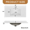 36" Black Bathroom Vanity with Solid Pine Frame, 1 Soft Close Door and 3 Drawers , Modern Storage Cabinet - Leovsnove - 3 of 4