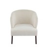 Modern Accent Chair with Curved Back & Wooden Legs,Mid-Century Lounge Chair for Small Living Room or Bedroom-Baofuwish - 3 of 4
