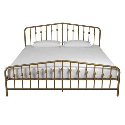 Bushwick Gold King Metal Platform Bed with Headboard