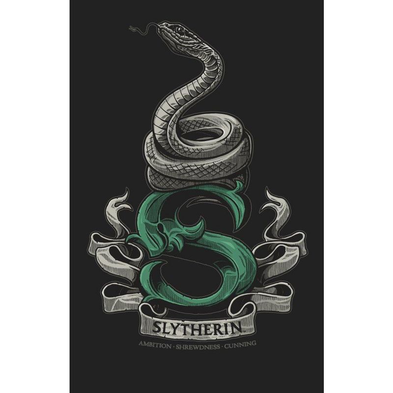 Harry Potter Slytherin Snake Men's Black T-shirt, 2 of 4