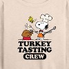 Women's - Peanuts - Turkey Tasting Crew Lightweight French Terry Wide Neck Long Sleeve Shirt - 2 of 4
