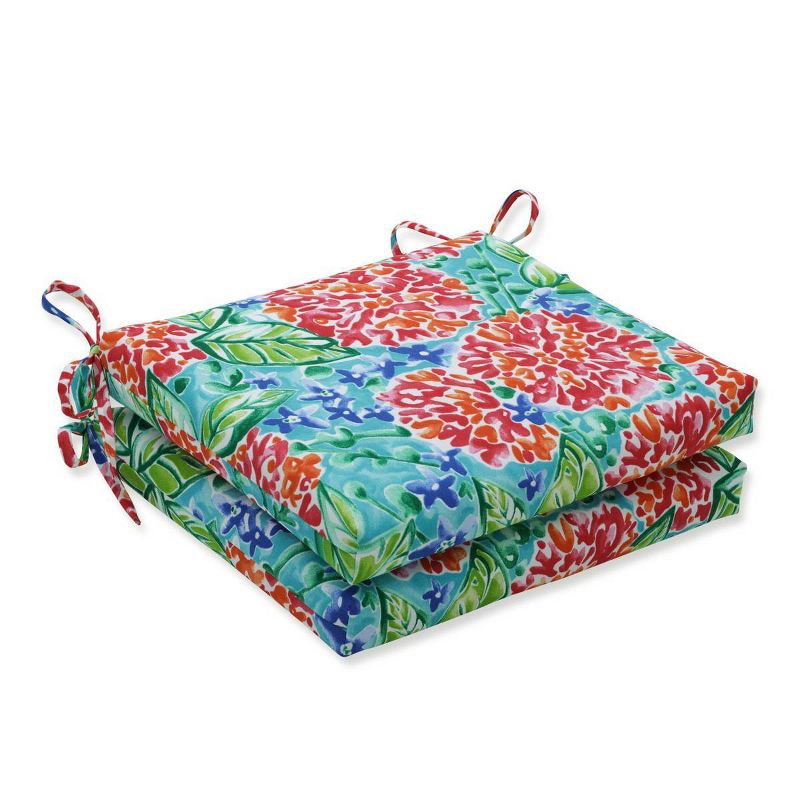 Floral Garden Blooms 2pc Outdoor Seat Cushion Set Pink - Pillow Perfect, 1 of 7