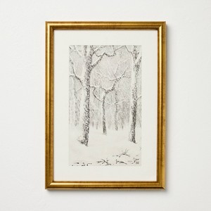 11"x14" Snowy Trees Framed Wall Art - Hearth & Hand™ with Magnolia - 1 of 3