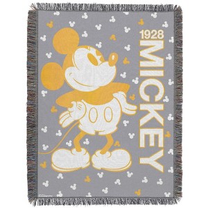 Disney's Mickey Mouse Metallic Woven Tapestry Throw Blanket, 48" x 60", Confetti Dots Multicolored - 1 of 4