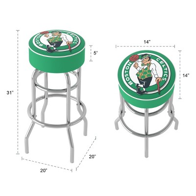 Boston Celtics Green Swivel Bar Stool with Chrome Legs