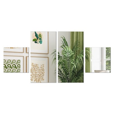 Americanflat Adhesive Mirror Tiles - Exclamation Rectangular Design - Peel and Stick Mirrors for Wall. (4pcs Set)