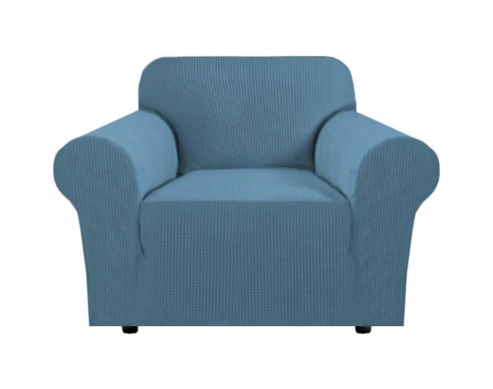 H.Versailtex Stretch Couch Cover Loveseat Covers Cushion Couch Slipcover DUSTY BLUE Armchair