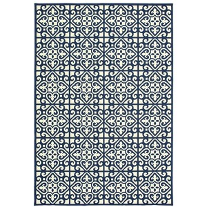 Oriental Weavers Marina 5927B Ivory/ Navy Indoor/Outdoor Area Rug - 1'9" x 3'9" - 1 of 3