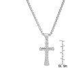 Steeltime 24" stainless steel diamond cut double cross pendant - 3 of 4