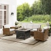 Crosley 5pc Bradenton Swivel Steel Outdoor Patio Fire Pit Furniture Set with Sunbrella - 4 of 4