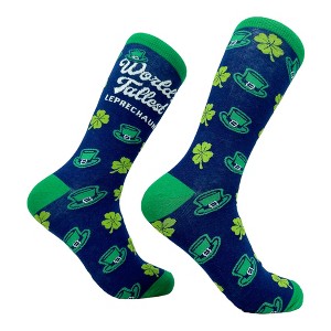 Crazy Dog T-Shirts Women's Worlds Tallest Leprechaun Socks Funny St Paddys Day Folklore Joke Footwear - 1 of 4