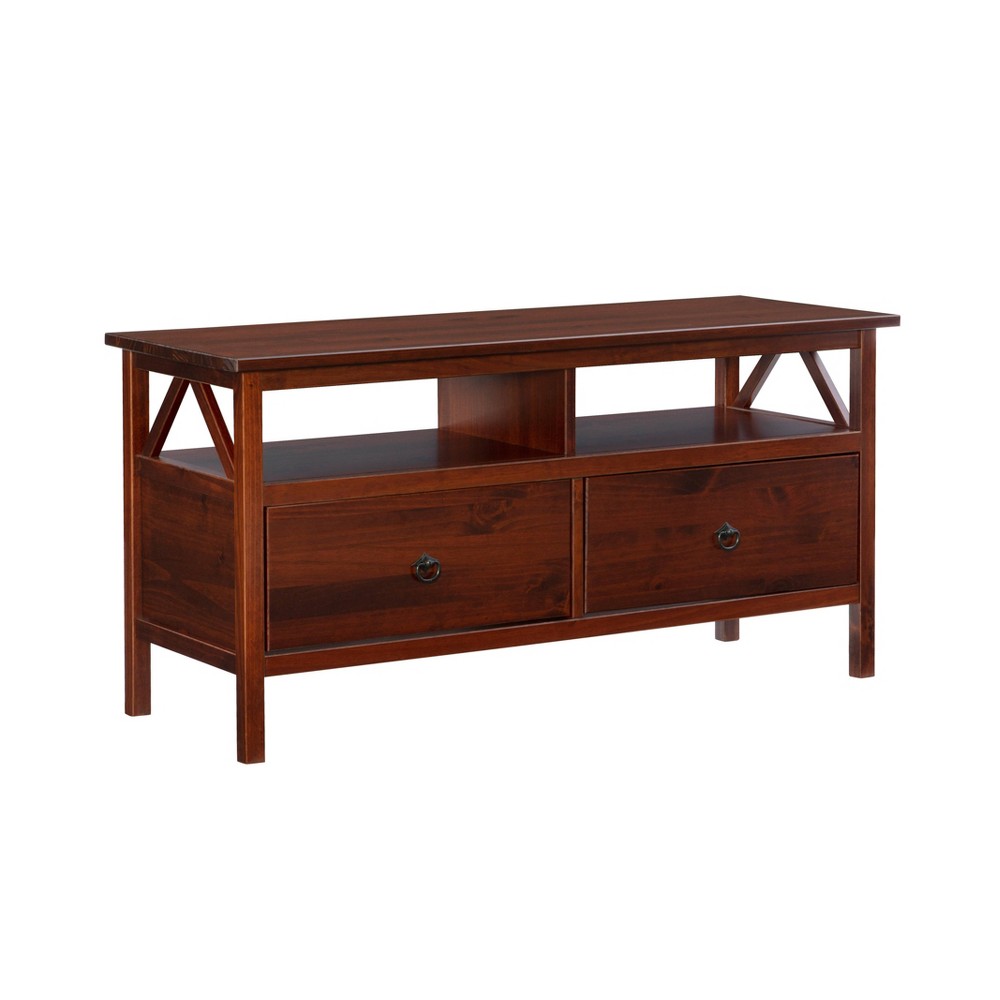 Photos - Mount/Stand Linon 44" Titian Transitional Solid Wood Media Cabinet 2 Drawer Rustic TV Stand 