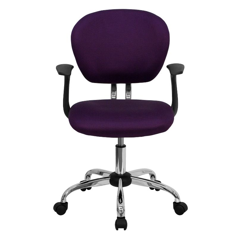 Emma and Oliver Mid-Back Mesh Padded Swivel Task Office Chair with Chrome Base and Arms, 5 of 6