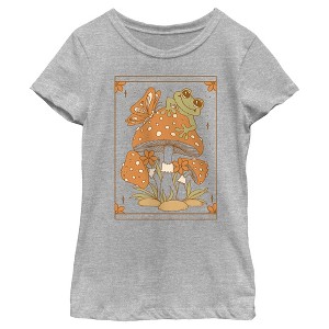 Girl's Lost Gods Frog and Mushroom Tarot T-Shirt - 1 of 4
