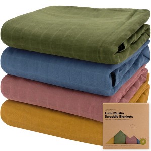 KeaBabies 4pk Muslin Swaddle Blankets for Baby Boys, Girls - Organic Baby Blankets, Swaddles for Newborns - 1 of 4