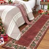 Christmas Area Rug Washbale Rug Plaid Rug with Pinecorn Xmas Rug - 2 of 4