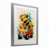 Stupell Industries Riding In Back Dino Car Framed Print Under Glass Art - 2 of 4
