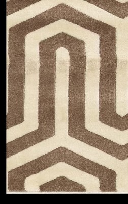 Modern Geometric Tufted Area Rug 5' x 7', Easy Care Gray