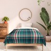 Deny Designs Twin Extra Long Avenie Winter Plaid 1 Polyester Comforter + Pillow Shams Blue: Machine Washable, Non-Woven Fabric, 300 Thread Count - 3 of 4