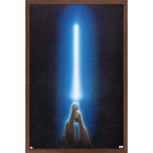 Trends International Star Wars: Original Trilogy - Blue Lightsaber Framed Wall Poster Prints - 1 of 4