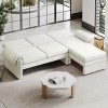 94 Inch Sofa Bed Futon,Convertible Futon Sofa Beda Reversible Chaise Lounge and Two Removable Armrest Pillows-Maison Boucle - 3 of 4