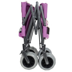 CAVINAS 3-in-1 Folding Wagon Cart with Bench Seat, Shopping Wagon Cart for Camping, Shopping - 1 of 4