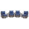 Gymojoy 4 Pieces Outdoor Swivel Chairs Glider Chair High Back Chair Set - 3 of 4