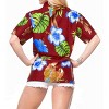 LA LEELA Hawaiian Shirts Womens Casual Summer Beach Party Tropical Tops Blouses Button Up Short Sleeve Dress Shirts Dresses for Women - 3 of 4