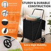 Folding Shopping Cart with Waterproof Liner, Dual Basket, 360° Swivel Wheels, Collapsible Utility Cart for Laundry, Camping - 4 of 4
