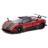 Pagani Zonda Cinque Bianco Rosso Dubai Red Metallic and Black "Global64" Series 1/64 Diecast Model by Tarmac Works - image 2 of 3