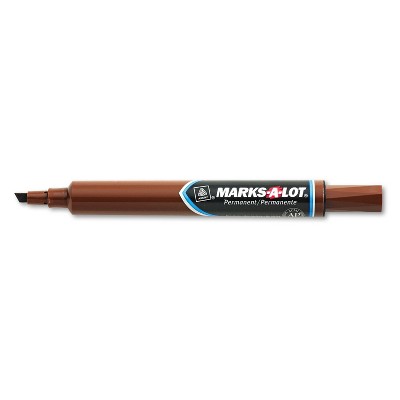 Avery Marks-A-Lot Large Desk-Style Permanent Marker Chisel Tip Brown Dozen 08881