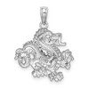Black Bow Jewelry 14k White Gold 2D Dragon Pendant, 18mm - 3 of 4