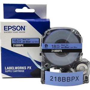 Epson LABELWORKS 218BBPX- Black on Blue Label Maker Tape - 3/4