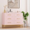 Coucheta Pink 6-Drawer Tall Dresser - Space-Saving Chest with Soft-Close Drawers, Anti-Tip Kit, 39"W x 16"D x 29"H - 4 of 4