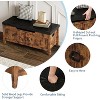39.4" Storage Bench Rattan Entryway Bench with Seat Cushion, Storage Trunk, Shoe Bench Storage Chest for Entryway, Living Room, Bedroom - 4 of 4