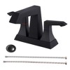 2-Handle Heavy Duty Bathroom Faucet in Matte Black, Modern Style, Deck Mounted with Drain and Supply Kits. - image 4 of 4