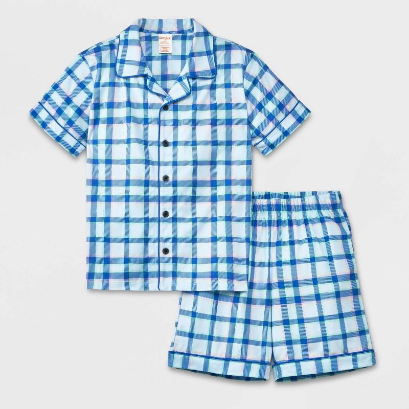 Boys' Short Sleeve Button-Up Pajama Set - Cat & Jack™, 1 of 5