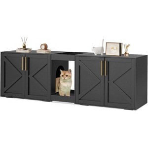 Homhougo Cat Litter Box Enclosure, Cat Litter Cabinet Furniture with Side Table & Storage for  Cats - 1 of 4
