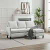Hyleory 3-Seater L-Shaped Sectional Sofa with Chaise, Small Linen-Look Fabric Couch for Living Room or Studio - 2 of 4