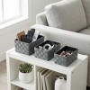 Evideco French Home Goods Checkered Woven Strap Storage Baskets Totes Set of 3 Gray - 4 of 4
