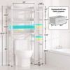 Aheaplus 31'' W Over-the-Toilet Storage Shelf with 2 Drawers and 4 Hooks for Restroom and Laundry - 3 of 4
