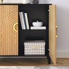 Vynxaria Elegant Entrance Service Cabinet: Unique Design, Adjustable Shelves, High-Quality MDF, Anti-Tip Safety, Durable & Stable with Brass Handle - 4 of 4