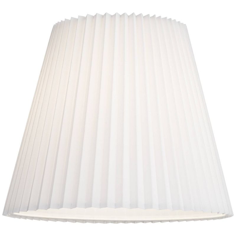 Springcrest Collection Hardback Knife Pleated Empire Lamp Shade White Large 10" Top x 17" Bottom x 14.75" Slant Spider with Harp and Finial Fitting, 4 of 9