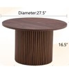 FONTOI 27.5"Round End Table with Cylindrical leg&Hidden Storage Space, Side Table for Living Room Bedroom Office, Dark Brown, 27.5"*16.5"*27.5" - 3 of 4
