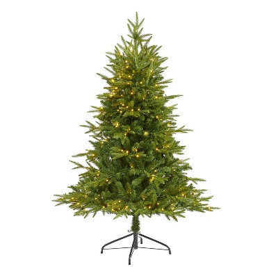 5ft. Fir Look Artificial Christmas Tree with 250 Clear LED Lights – Classic Seasonal Holiday X-Mas Tree