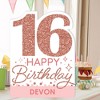 Big Dot of Happiness 16th Pink Rose Gold Birthday - Happy Birthday Giant Greeting Card - Big Shaped Jumborific Card - 16.5 x 22 inches - 2 of 4