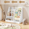 SKONYON 4-Tier Kids Bookshelf and Toy Storage, 5 Layer Fabric Toddler Bookshelf, Kids Toy Storage Organizer, Sling Kids Bookcase - 4 of 4