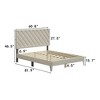 FUFU&GAGA Queen - Size Tufted Upholstered Platform Bed with USB Charging - Modern & Functional Bedroom Centerpiece - 3 of 4