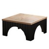 31.7" Wood Square Coffee Table with Arched Base - 3 of 4